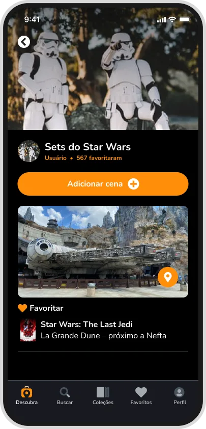 Tela secundária do aplicativo MovSpot desenvolvido pela Phurshell